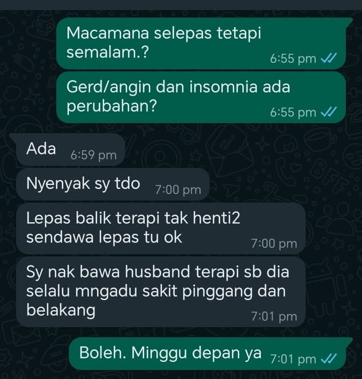 Testimoni klien - GERD insomnia nyenyak tidur