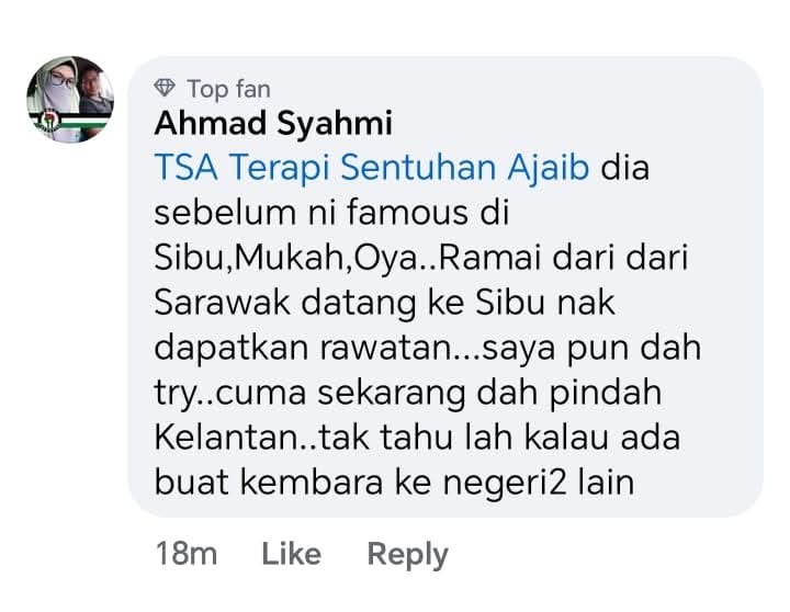 Testimoni Ahmad Syahmi - TSA famous di Sarawak