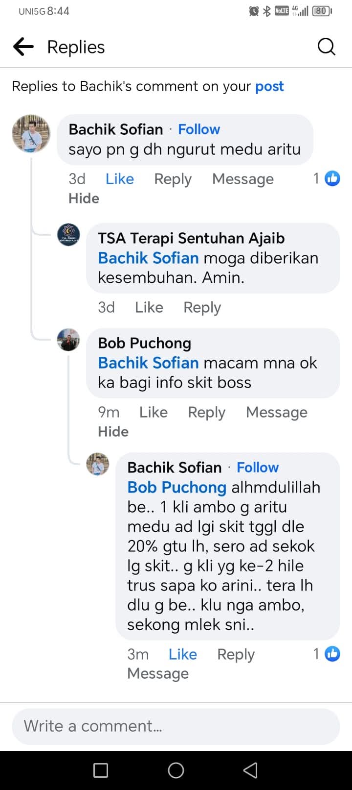 Testimoni Bachik Sofian - Angin medu berkurang