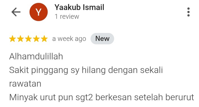 Testimoni Yaakub Ismail - Sakit pinggang hilang