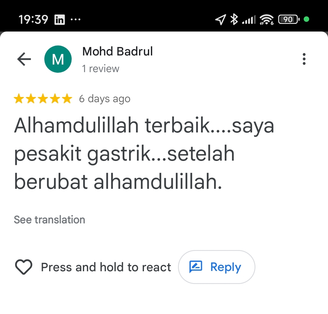 Testimoni Mohd Badrul - Pesakit gastrik sembuh