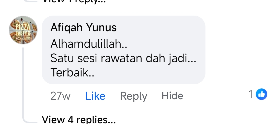 Testimoni Afiqah Yunus - Satu sesi rawatan terbaik